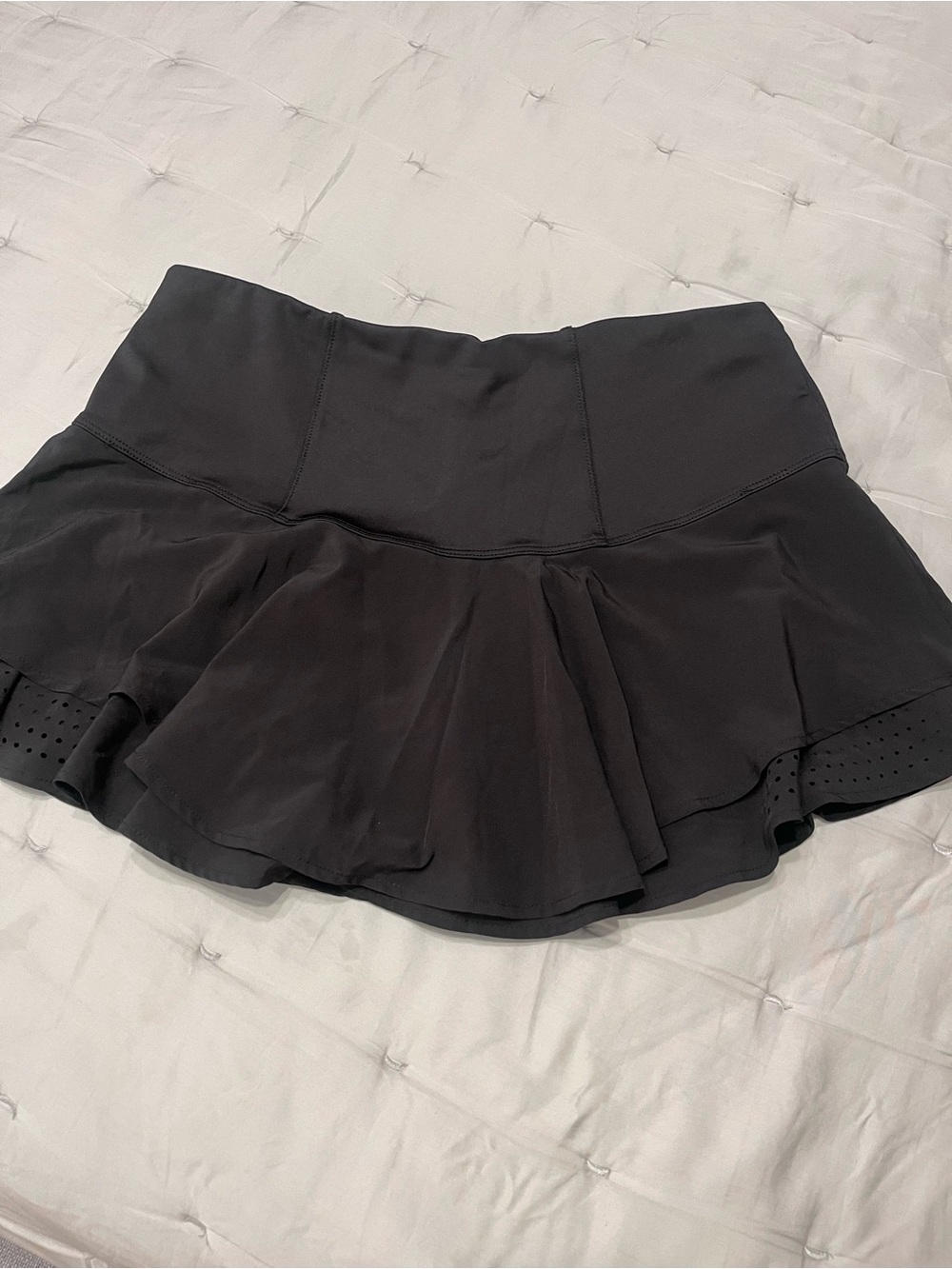 Lucky in Love black perforated Flared Skort